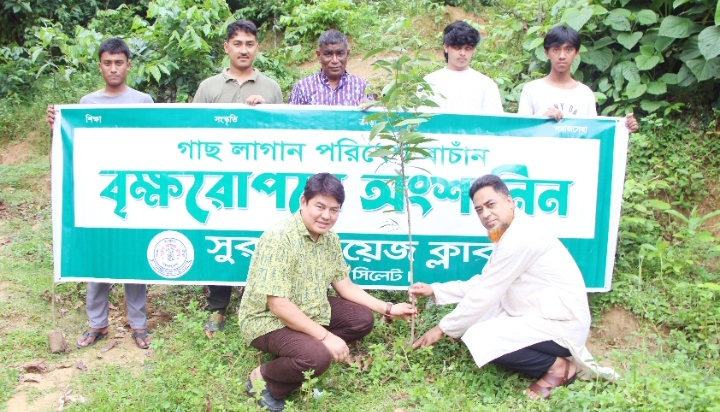 সুরমা বয়েজ ক্লাবের উদ্যোগে দিনব্যাপী বৃক্ষরোপণ