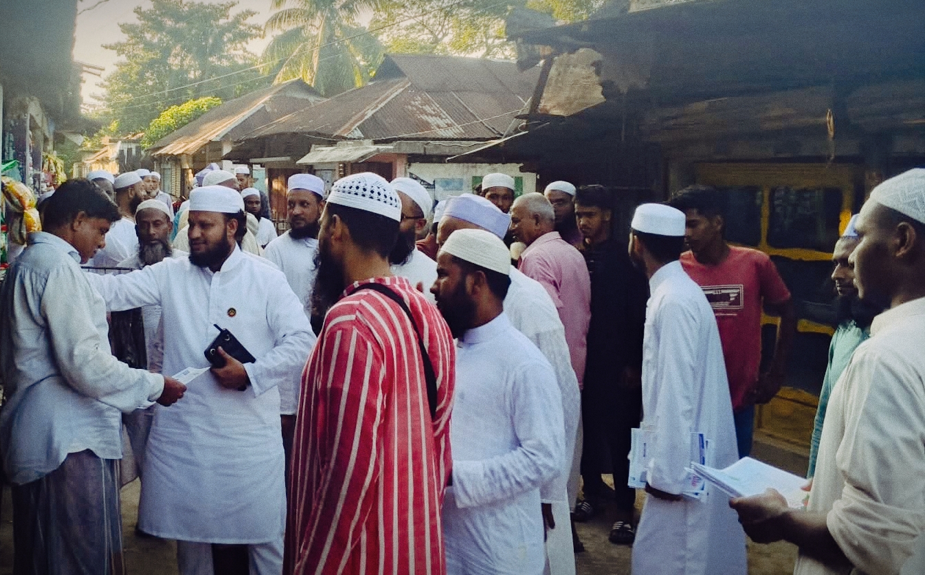 শরীফগঞ্জে জমিয়তের প্রার্থী হাফিজ মাওলানা ফখরুল ইসলামের গণসংযোগ