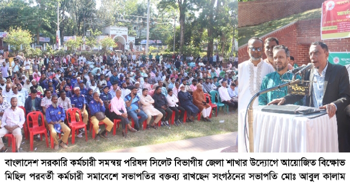 বাংলাদেশ সরকারি কর্মচারী সমন্বয় পরিষদের কর্মচারী সমাবেশ ও বিক্ষোভ মিছিল অনুষ্ঠিত