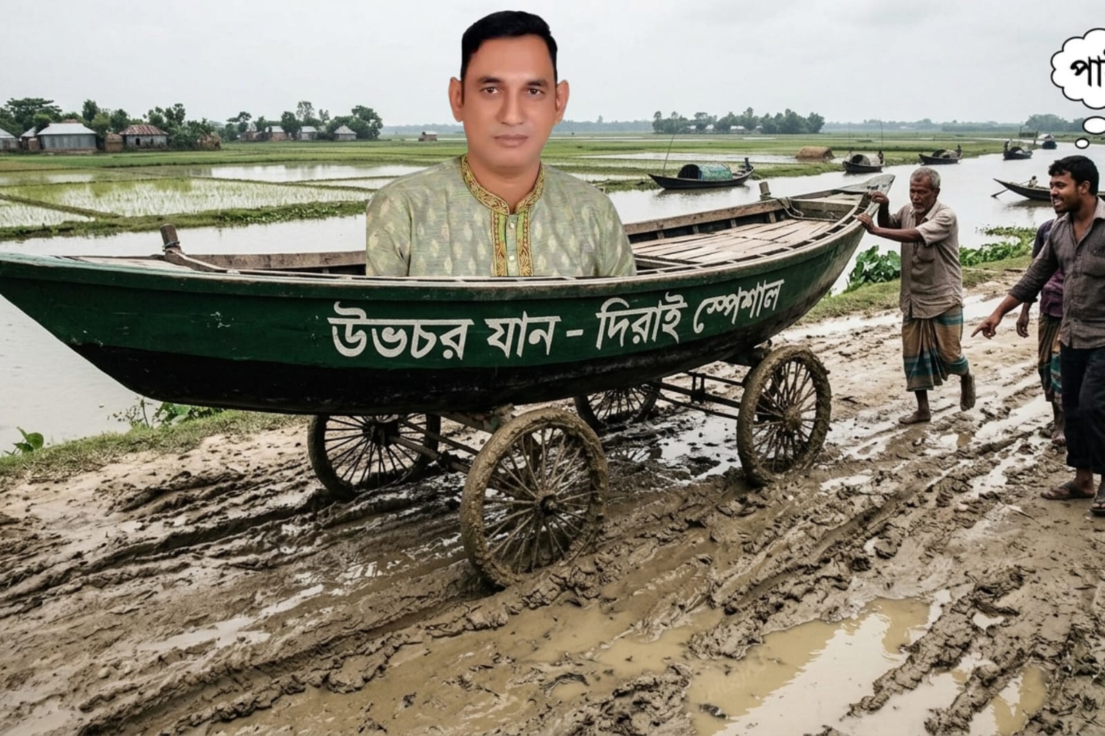 উন্নয়নের ‘উভয়চর’ বিপ্লব: দিরাই-জগন্নাথপুর রুটে এখন নৌকায় চাকা ঘোরে!