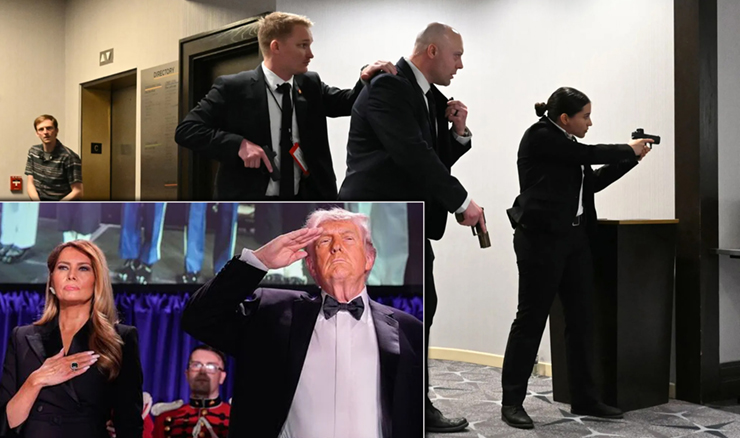 হোয়াইট হাউসে সাংবাদিকদের সঙ্গে নৈশভোজে গুলি, সরিয়ে নেওয়া হলো ট্রাম্পকে