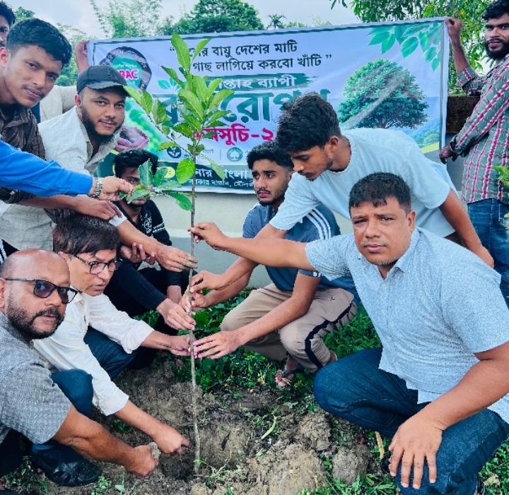 মৌলভীবাজারে সোনার বাংলা আদর্শ ক্লাবের সপ্তাহব্যাপী বৃক্ষরোপণ কর্মসূচির উদ্বোধন