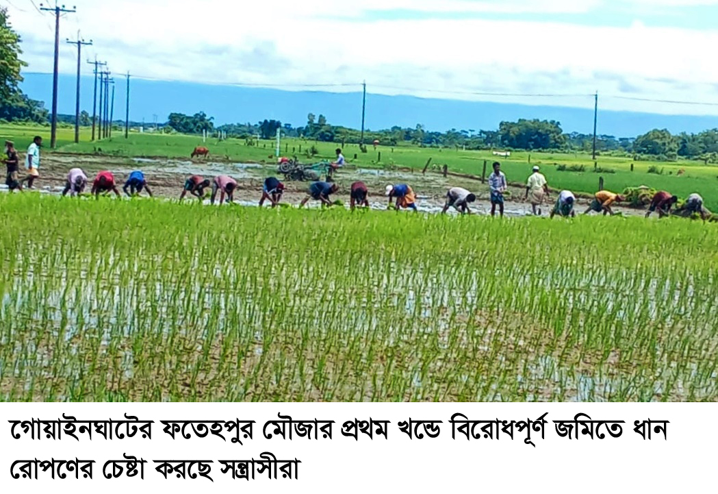 আদালতের নিষেধাজ্ঞা অমান্য করে গোয়াইনঘাটে জমি দখলের চেষ্টা, ভুক্তভোগী পরিবার নিরাপত্তাহীনতায়